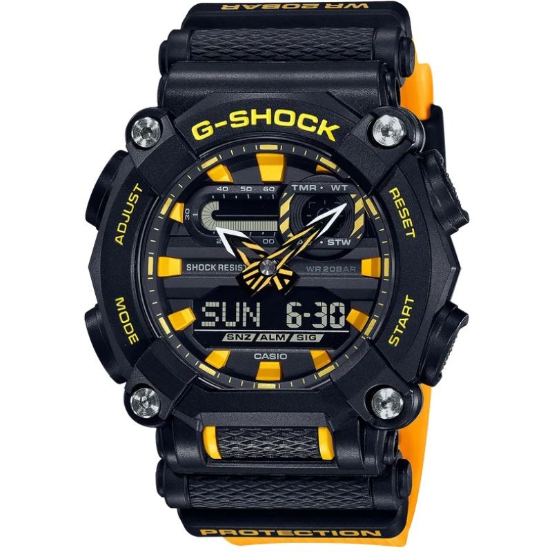 Casio G-Shock Analogue/Digital Yellow Watch - GA900A-1A9