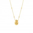 14K Yellow Gold Circle Links Pendant On Chain