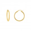 14K Yellow Gold Round Tube Polished Hoop Earrings