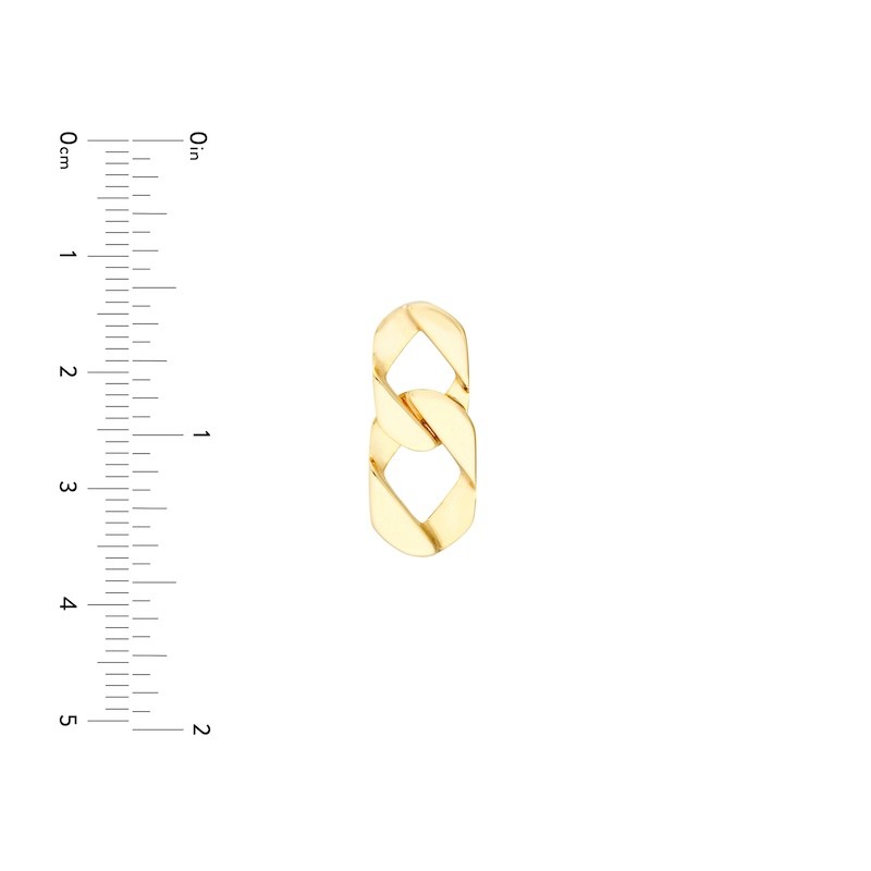 14K Yellow Gold Graduated Chain Link Earrings