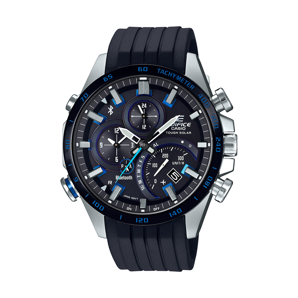 Casio G-Shock Edifice Tsolar Round Black Dial Watch, Black Resin Strap ...